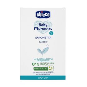   CHICCO Kézi szappan szilárd növényi glicerin Baby Moments 81% természetes összetevőkkel 100 g