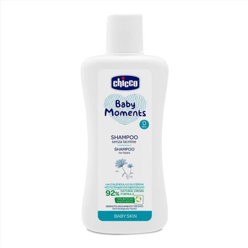 CHICCO Baby Moments sampon 92 % természetes összetevőkkel 200 ml