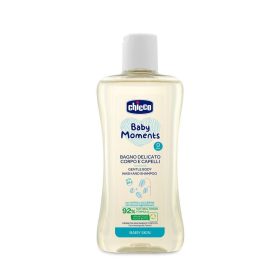   CHICCO Baby Moments kímélő sampon hajra és testre 92 % természetes összetevőkkel 200 ml