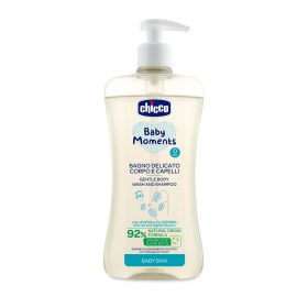   CHICCO Sampon kímélő a hajra és testre adagolóval Baby Moments 92 % természetes összetevőkkel 500 ml