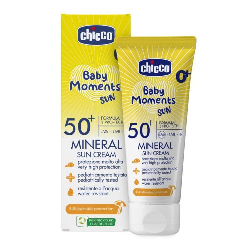 CHICCO Gyermek napozó krém ásványi összetevőkkel SPF50+ 75ml, 0m+