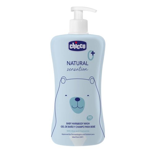 CHICCO Sampon hajra és testre Natural Sensation aloe-val és kamillával 500ml, 0m+