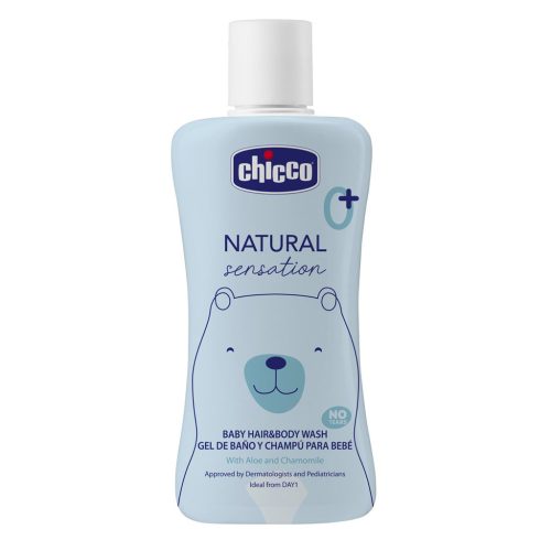 CHICCO Sampon hajra és testre Natural Sensation aloe-val és kamillával 200ml, 0m+
