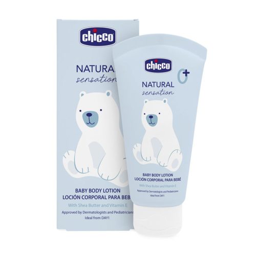 CHICCO Testápoló tej Natural Sensation sheavajjal és E-vitaminnal 150ml, 0m+