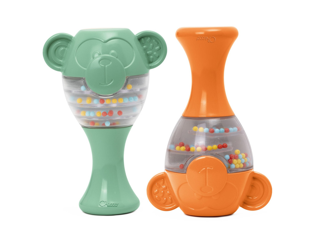 CHICCO Zörgő Maracas Majom Eco+ 6h+ - Könnyen fogható, biztonságos kialakítás.