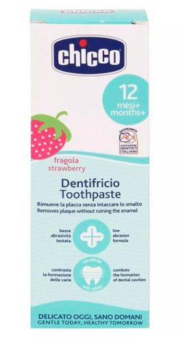 CHICCO Fogkrém eper ízű fluoridmentes 50ml, 12m+