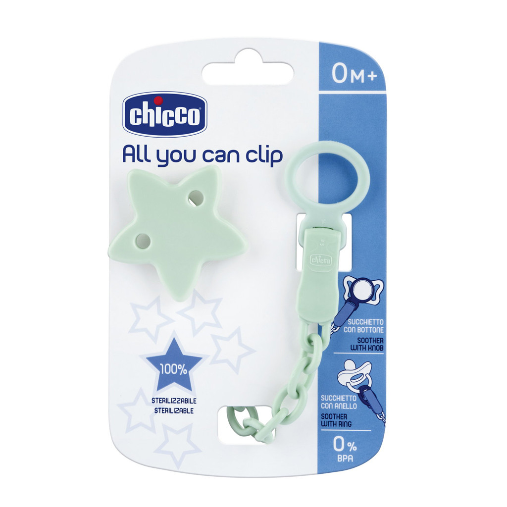 CHICCO Cumisüveg klip All you can clip - star használat közben