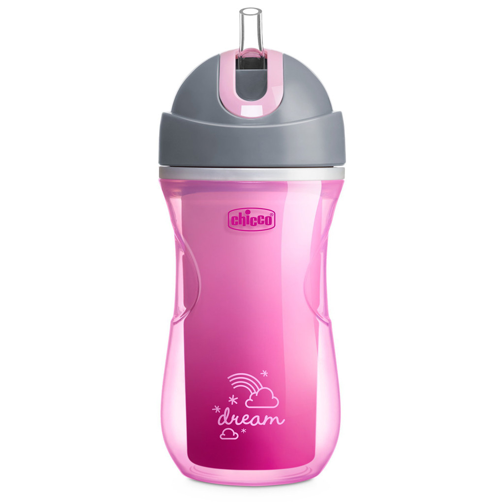 CHICCO Sport termo bögre szívószállal 266 ml rózsaszín 14h+