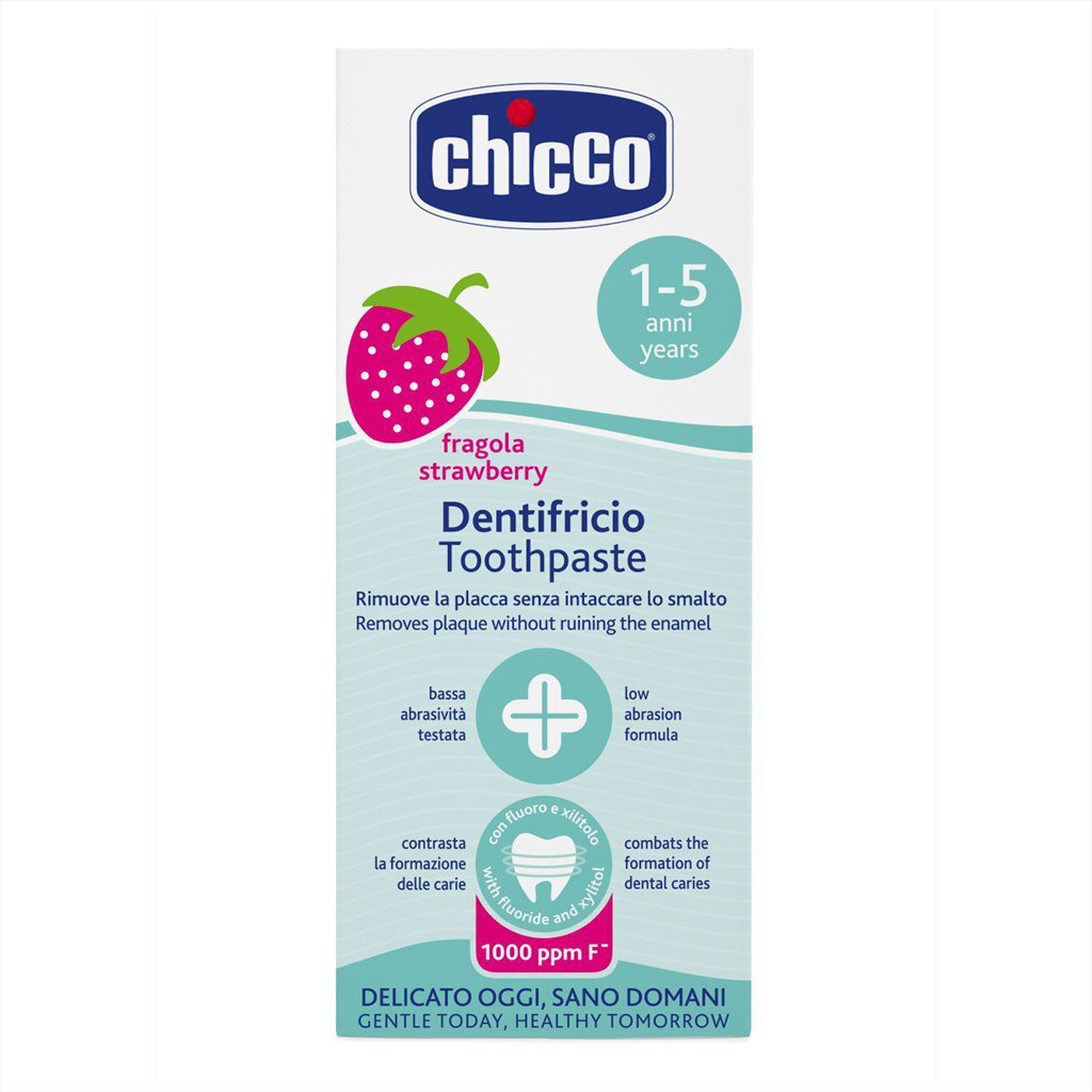 CHICCO Fogkrém eper ízesítéssel, fluorid tartalommal