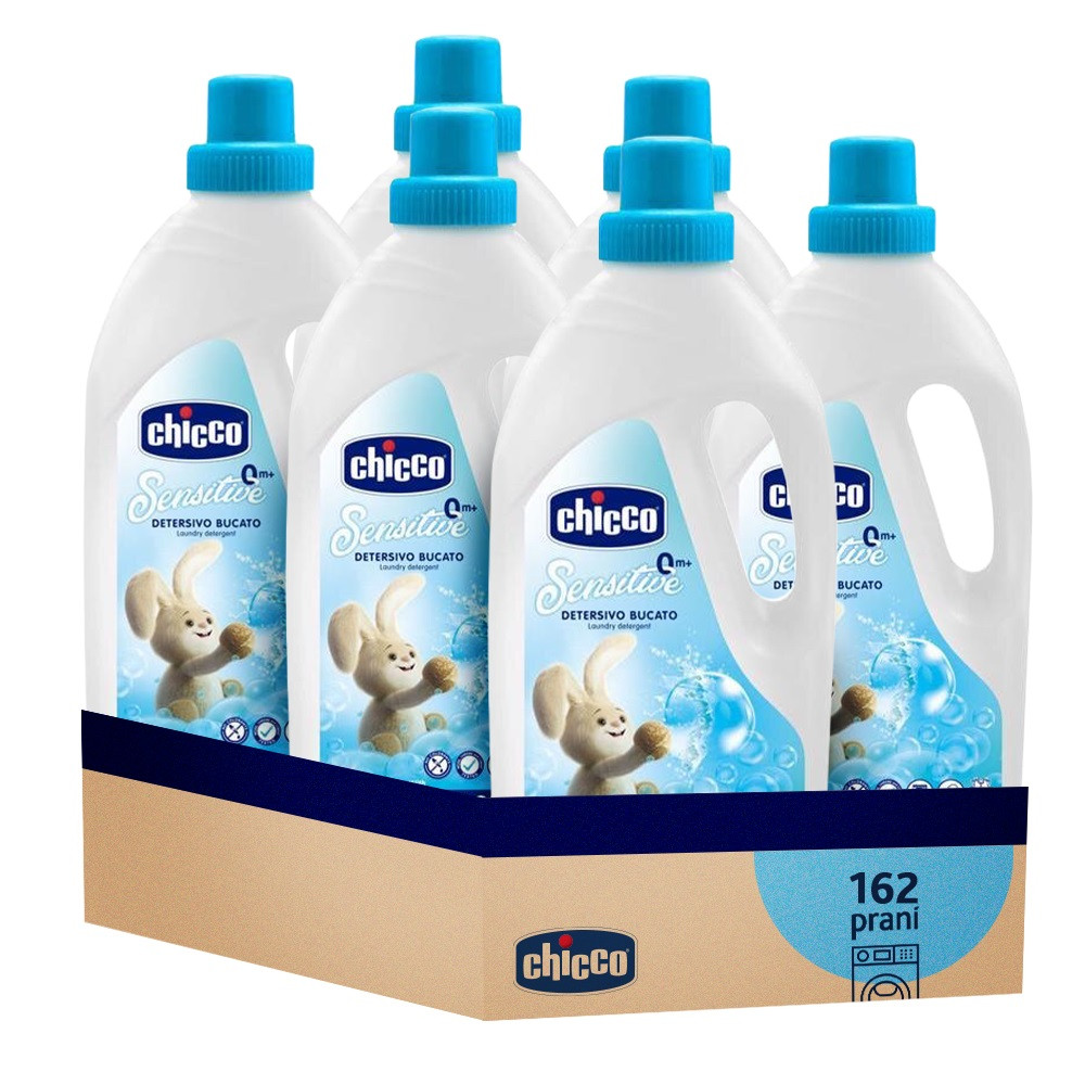 6x CHICCO Kímélő mosószer gyerekeknek Sensitive 1,5 l (27 mosás) - Fő kép