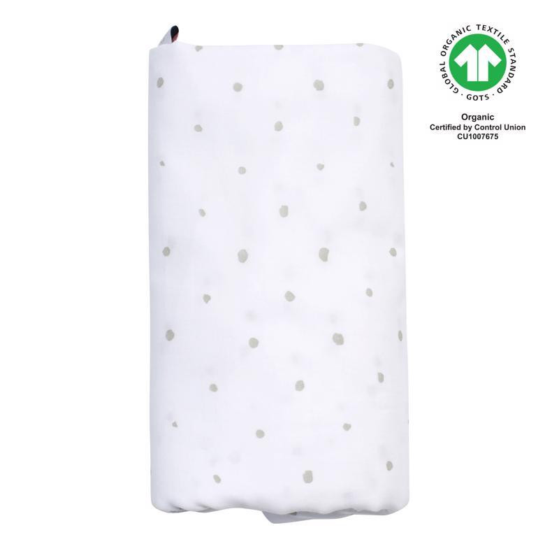 MOTHERHOOD muszlin pelenka BIO XXL Grey and Black Dots 130x130 cm