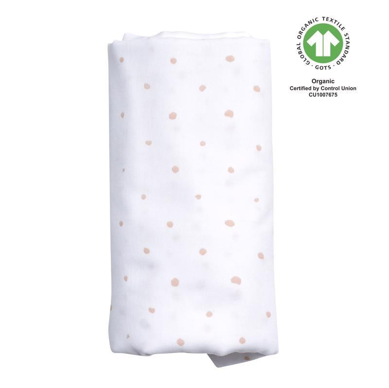 MOTHERHOOD muszlin pelenka BIO XXL Pink and Black Dots 130x130 cm
