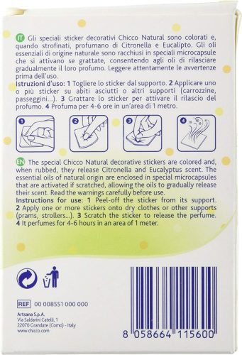 CHICCO Színes illatosított rovarriasztó matricák 12db