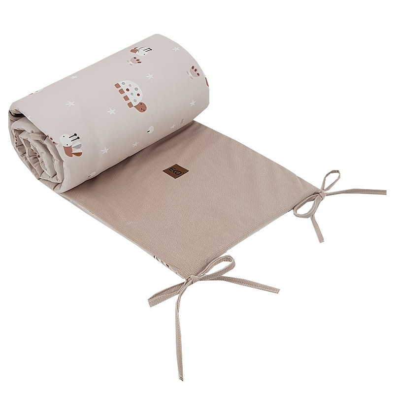 EKO Védő a kiságyba VELVET Bees Beige 180x35 cm - Fő kép