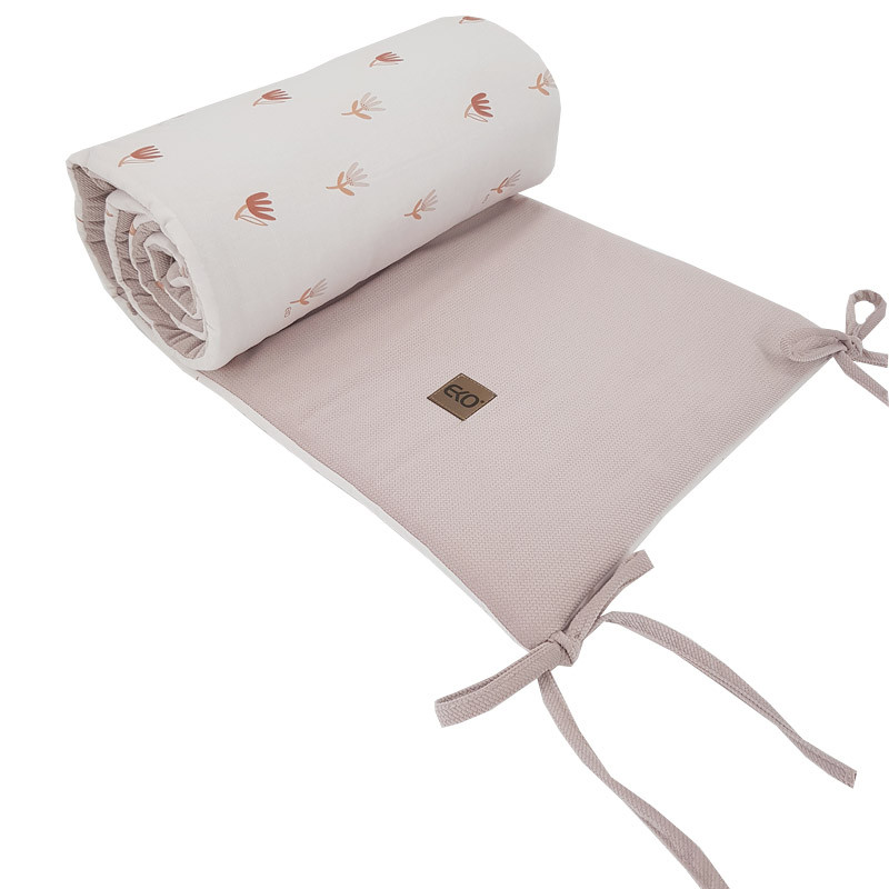 EKO Védő a kiságyba Beige Meadow 180x35cm, bézs színű, természetes anyagokból