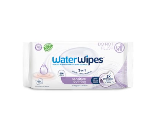 WATERWIPES Műanyagmentes nedves törlőkendők Soothing clean 60 db