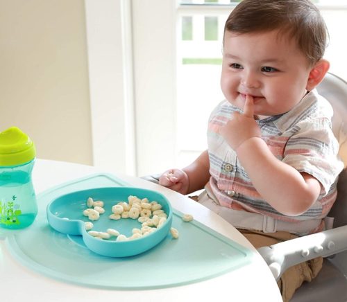 CHICCO Szilikon alátét kékzöld 18h+