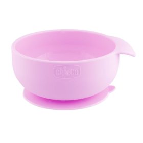 CHICCO Szilikon tányér tapadókoronggal rózsaszín 6h+