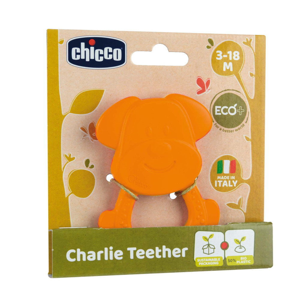 CHICCO Rágóka Eco+ Kutya Charlie narancssárga 3h+ alternatív képe 1
