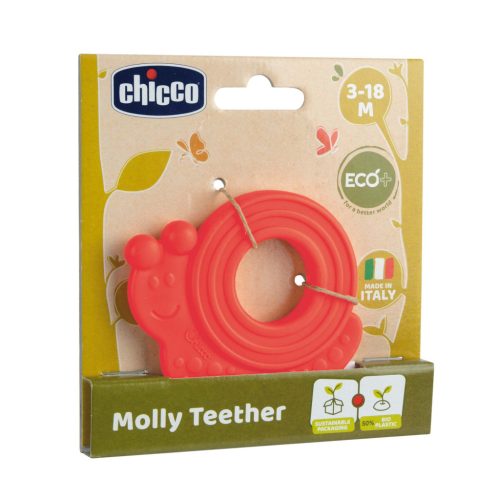 CHICCO Rágóka Eco+ Molly csiga piros 3h+