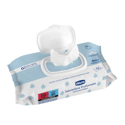 CHICCO Gyermek nedves törlőkendők finom illattal 72 db