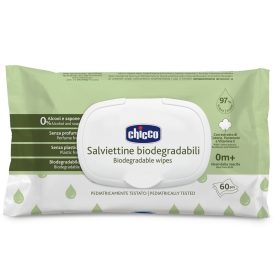 CHICCO Gyermek nedves törlőkendők műanyagmentes 60 db