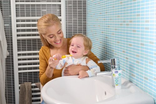 CHICCO gyermek fogkefe készlet Lila-Mustár 6-36h, 2db