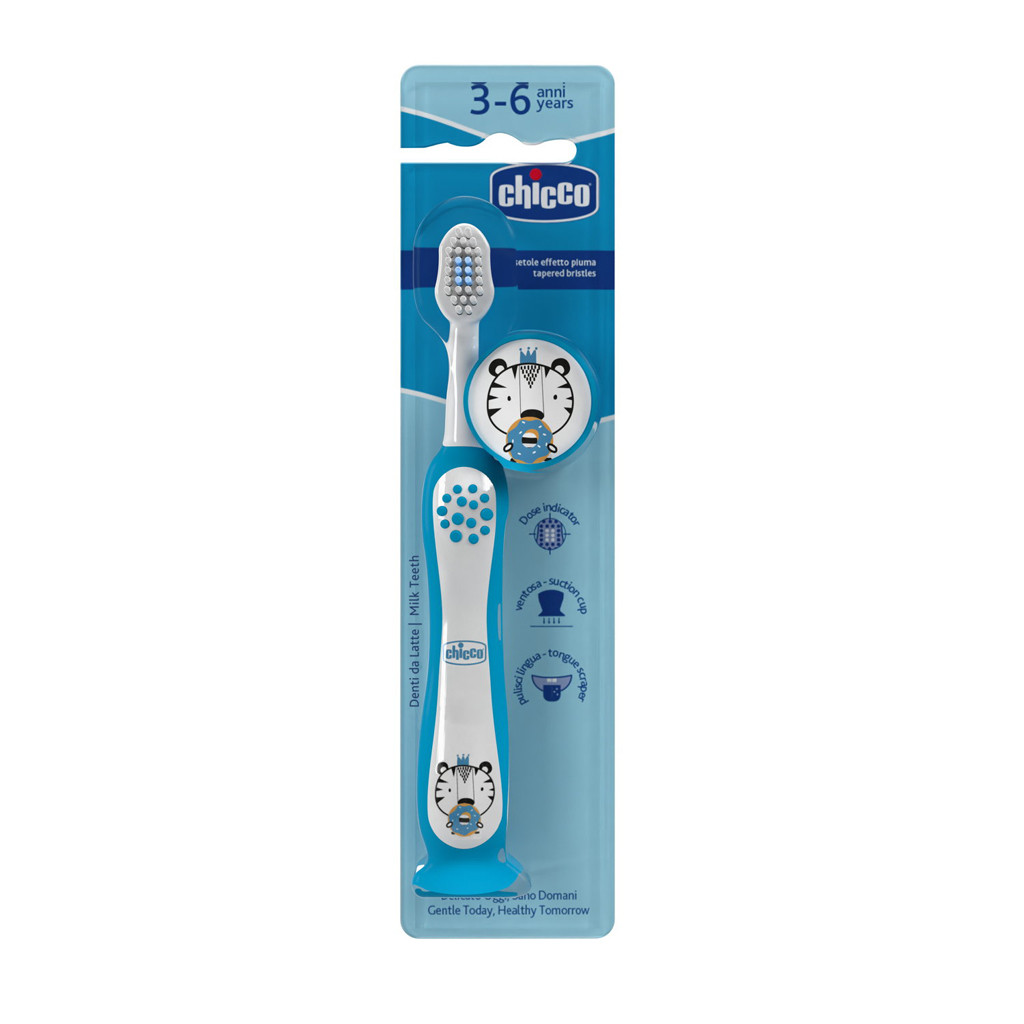 CHICCO Gyermek fogkefe Tiger 3-6év közelről