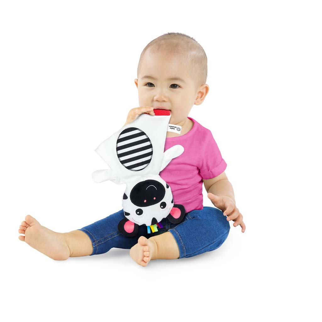 BABY EINSTEIN Plüss rágóka érzékszervi Zebra Zen™ 0hó+ közelkép