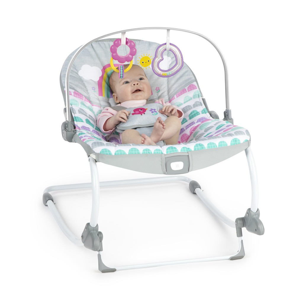 BRIGHT STARTS Rezgő hintaszék Rosy Rainbow™ előnyei