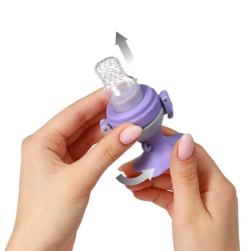 BABYONO Flower violet szilikon etetőcumis 6m+