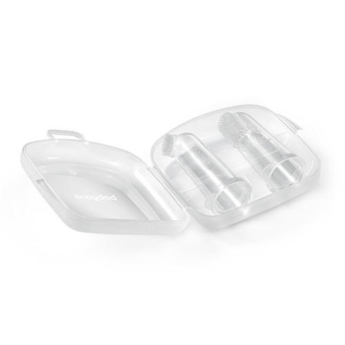 BABYONO Szilikon ujjra húzható fogkefe készlet 2db 0m+