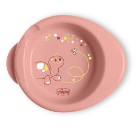 CHICCO Csúszásmentes tányér, amely melegen tartja az ételt, rózsaszín 