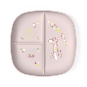 CHICCO Osztott tányér rózsaszín 12m+
