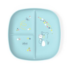 CHICCO Osztott tányér kék 12m+