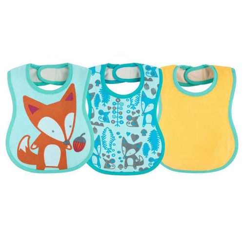 CHICCO Előke pamut vízálló róka 3 db, türkiz