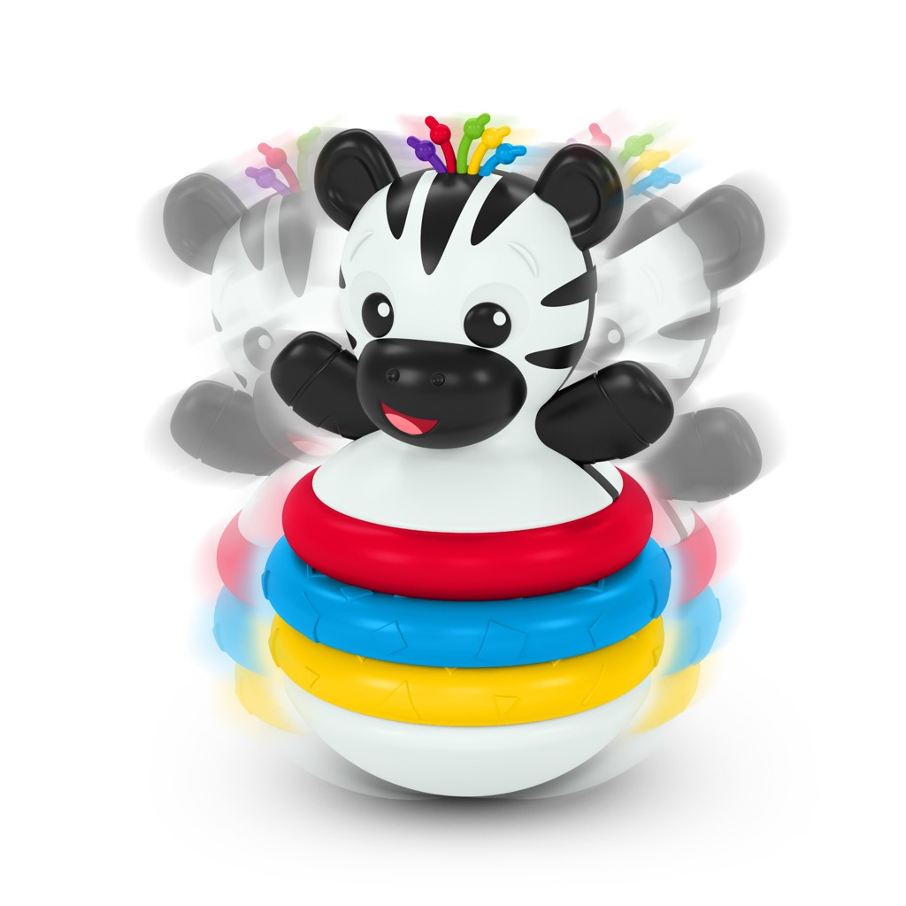 BABY EINSTEIN Rágóka építőjáték zebra Stack & Wobble Zen™ - a babák kedvence