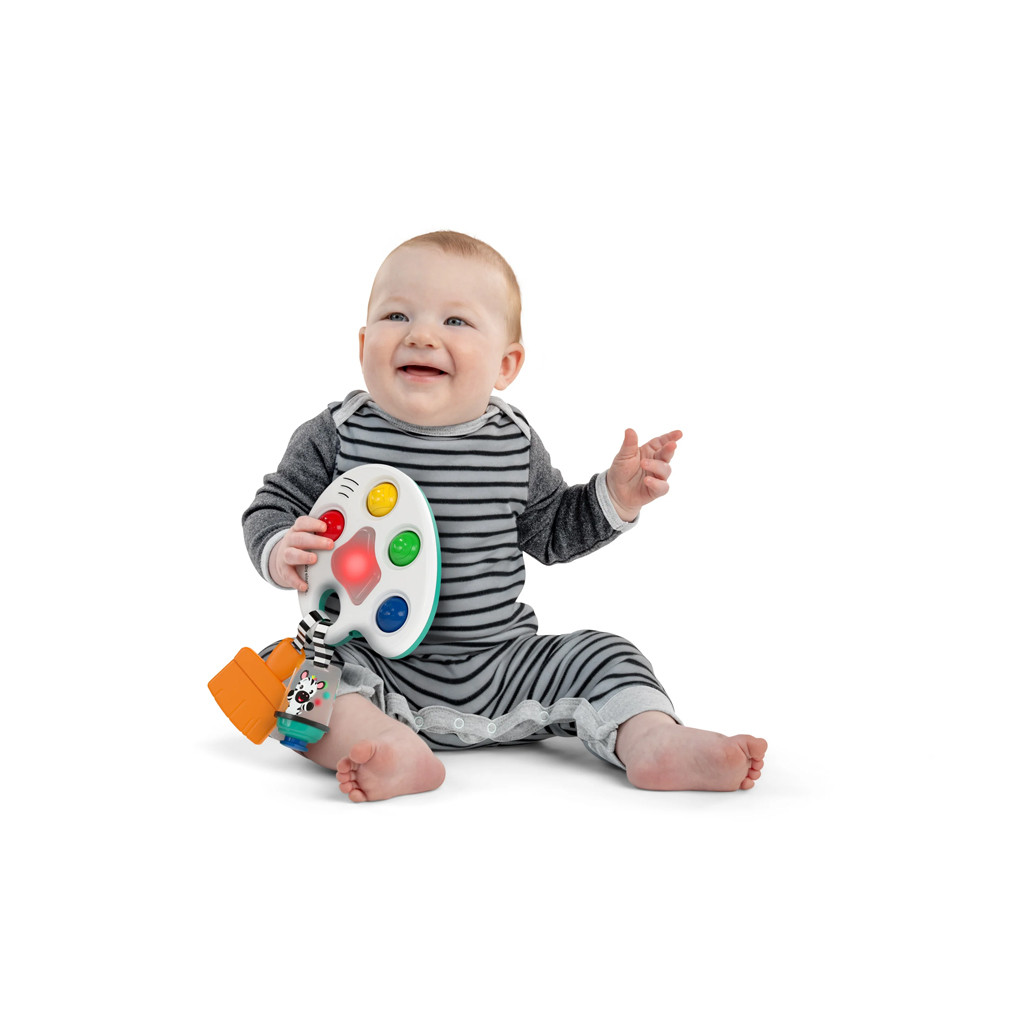 BABY EINSTEIN Zenélő érzékszervi játék Color Palette Popper 6-36hó használat közben