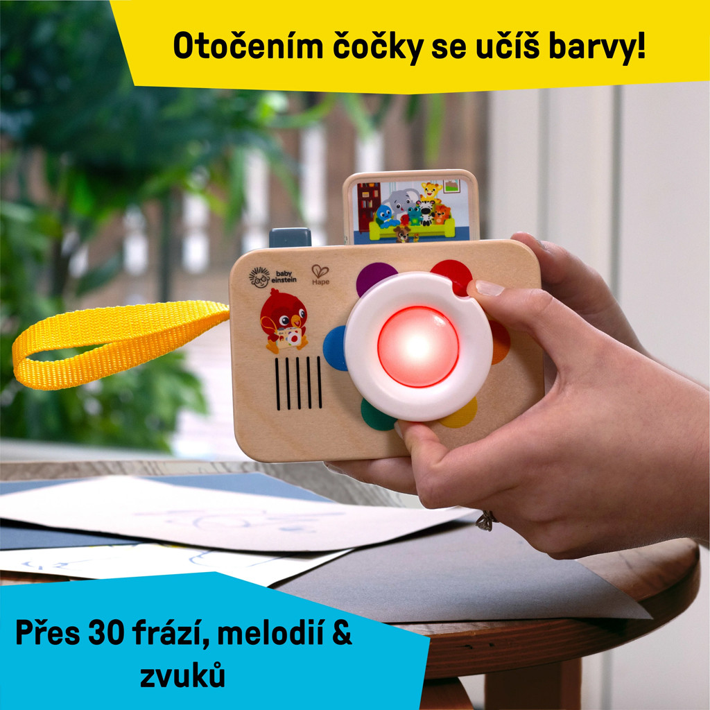 BABY EINSTEIN Interaktív játék hanggal fényképezőgép közeli kép