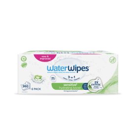  6x WATERWIPES Műanyagmentes nedves törlőkendők Hydrating clean 60 db  ( 360 db )