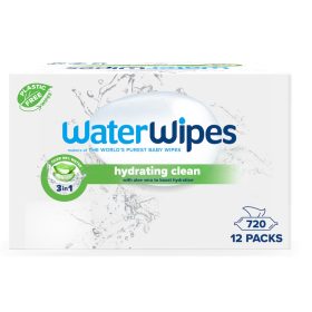   12x WATERWIPES Műanyagmentes nedves törlőkendők Hydrating clean 60 db  ( 720 db )