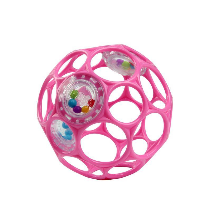 OBALL Játék Oball RATTLE 10 cm dark pink 0hó + AQUAINT 50 ml használat közben