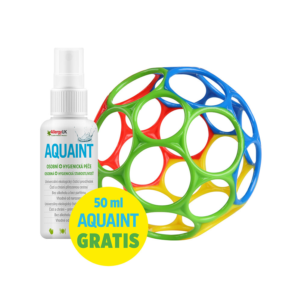 OBALL Játék Oball RATTLE 10 cm blue 0hó + AQUAINT 50 ml