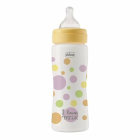 CHICCO Perfect Easy cumisüveg 330 ml, gyors szilikon áramlás, lányokna