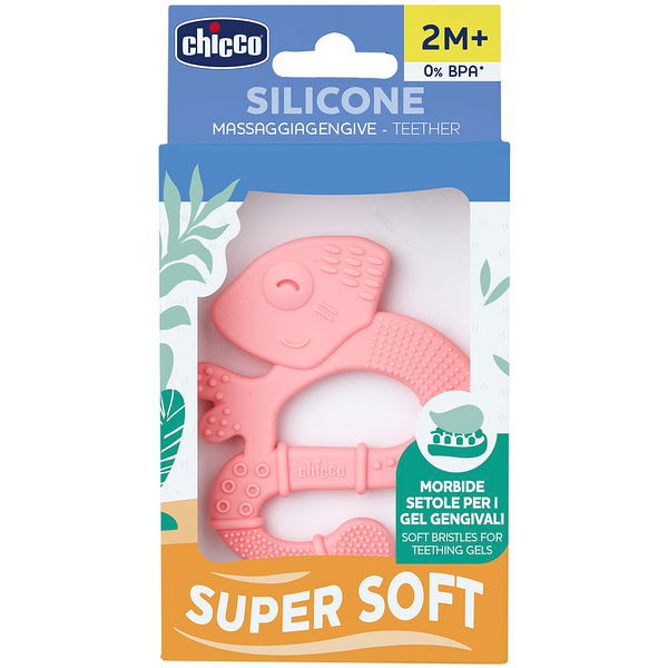 CHICCO Szilikon rágóka Super Soft Chameleon rózsaszín 2h+ alternatív képe 2