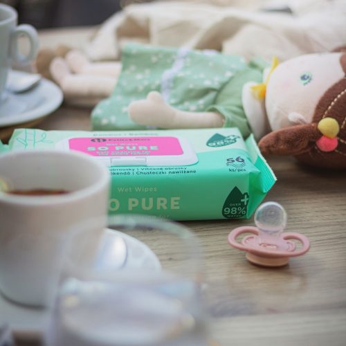 PETITE&MARS Nedves törlőkendő SO PURE bambusz, biológiailag lebomló, 56 db