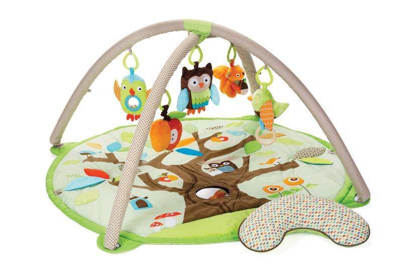 SKIP HOP Játszószőnyeg 5 játékkal, párna Treetop Friends zöld-barna 0m+