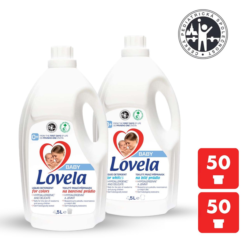2x LOVELA Baby folyékony mosószer fehér és színes ruhákhoz