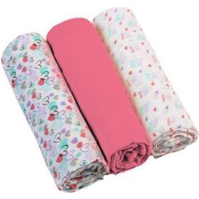 BABYONO Muszlin pelenka - Super soft 3 db - rózsaszín