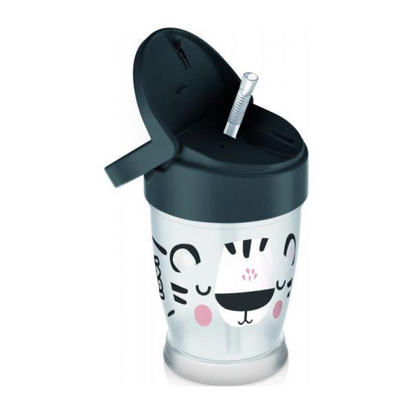 LOVI Az én kis poharam szívószállal Salt&Pepper Junior 250 ml